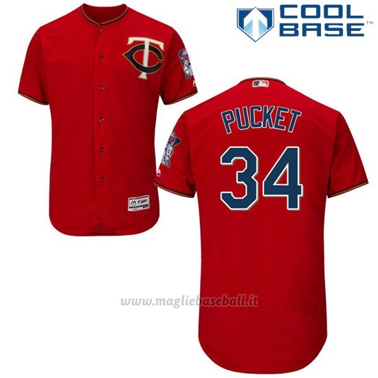 Maglia Baseball Uomo Minnesota Twins Kirby Pucket Scarlet Cool Base